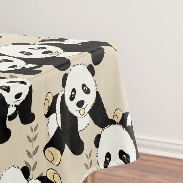 Panda Bears Design Cute Tablecloth (In Situ)
