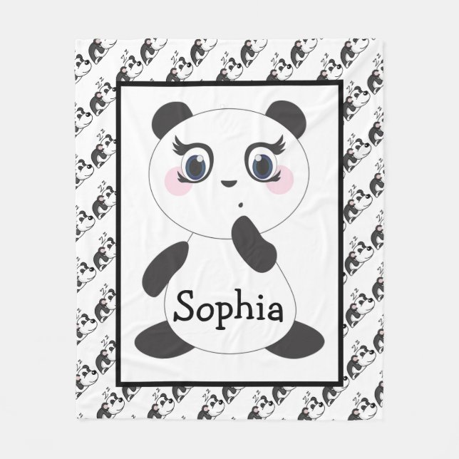 Panda Bears Fleece Blanket (Front)