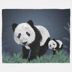 Panda Bears Fleece Blanket