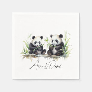 Panda Bears for Anniversary Party Napkins