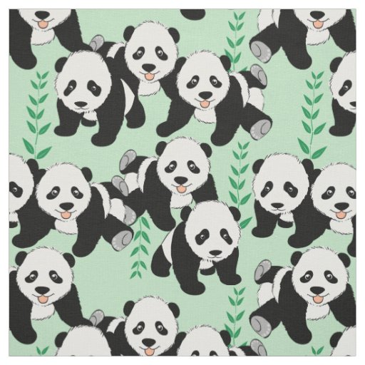 Panda Bears Graphic Fabric