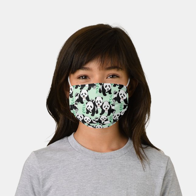Panda Bears Graphic Kids' Cloth Face Mask (Worn)