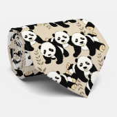 Panda Bears Graphic Neck Tie (Rolled)