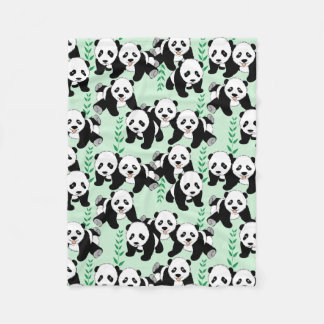 Panda Bears Graphic Pattern Fleece Blanket