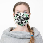 Panda Bears Graphic Pattern to Personalize Adult Cloth Face Mask (Worn)