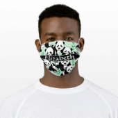 Panda Bears Graphic Pattern to Personalize Adult Cloth Face Mask (Worn)