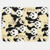 Panda Bears Graphic Pattern to Personalize Baby Blanket (Back Horizontal)