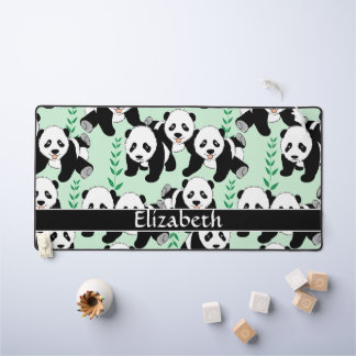 Panda Bears Graphic Pattern to Personalize Desk Mat