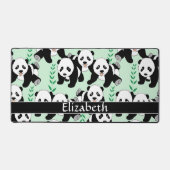 Panda Bears Graphic Pattern to Personalize Desk Mat (Front)