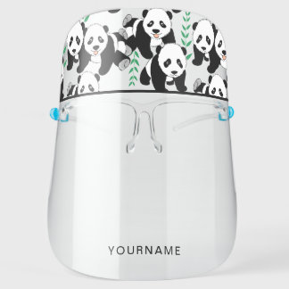 Panda Bears Graphic Pattern to Personalize Face Shield