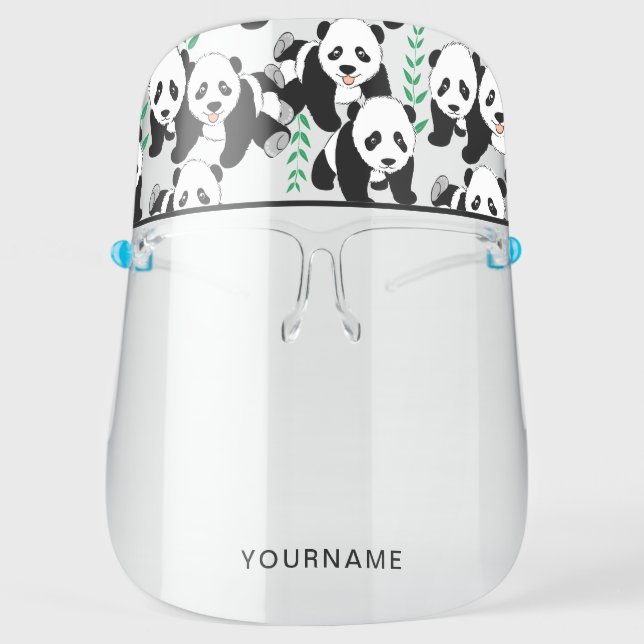 Panda Bears Graphic Pattern to Personalize Face Shield (Front)