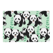 Panda Bears Graphic Pattern to Personalize Placemat (Back)