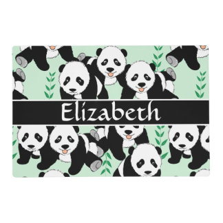 Panda Bears Graphic Pattern to Personalize Placemat