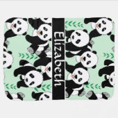 Panda Bears Graphic Pattern to Personalize Receiving Blanket (Horizontal)