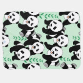 Panda Bears Graphic Pattern to Personalize Receiving Blanket (Back Horizontal)