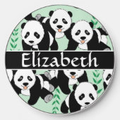 Panda Bears Graphic Pattern to Personalize Wireless Charger (Front)