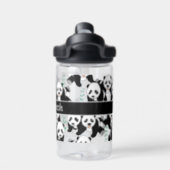 Panda Bears Graphic Pattern to Personalized Water Bottle (Back)