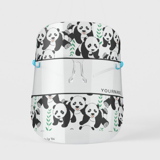Panda Bears Graphic Personalize Face Shield (Front)
