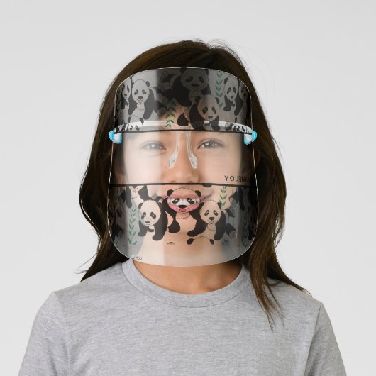 Panda Bears Graphic Personalize Face Shield (Insitu)
