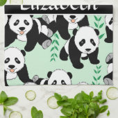 Panda Bears Graphic Personalize Kitchen Towel (Folded)