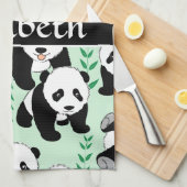 Panda Bears Graphic Personalize Kitchen Towel (Quarter Fold)