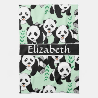 Panda Bears Graphic Personalize Kitchen Towel
