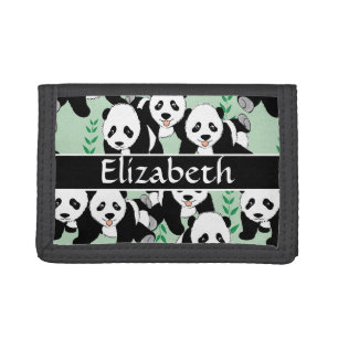 Panda Bears Graphic Personalized Trifold Wallet