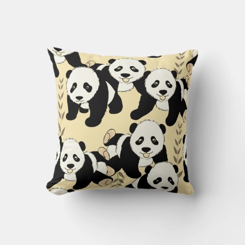 Panda Bears Graphic Throw Pillow