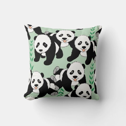 Panda Bears Graphic Throw Pillow