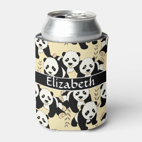 Panda Bears Graphic to Personalize Can Cooler