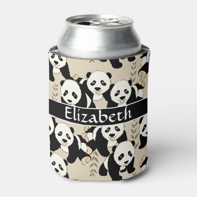 Panda Bears Graphic to Personalize Can Cooler (Can Front)