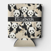 Panda Bears Graphic to Personalize Can Cooler (Front)
