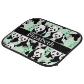 Panda Bears Graphic to Personalize Car Floor Mat (Rear Angled)