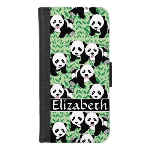 Panda Bears Graphic to Personalize iPhone 87 Wallet Case