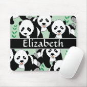 Panda Bears Graphic to Personalize Mouse Pad (With Mouse)
