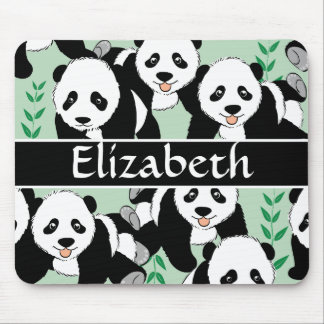 Panda Bears Graphic to Personalize Mouse Pad