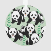 Panda Bears Graphic to Personalize Ornament (Back)