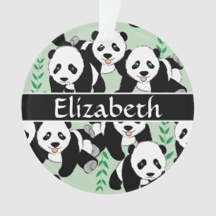 Panda Bears Graphic to Personalize Ornament