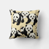 Panda Bears Graphic to Personalize Throw Pillow (Back)