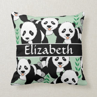 Panda Bears Graphic to Personalize Throw Pillow