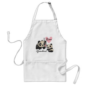 Panda Bears I Love Grandma Adult Apron