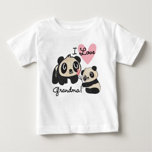 Panda Bears I Love Grandma Baby T_Shirt