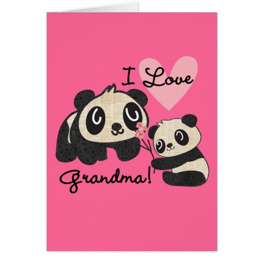 Panda Bears I Love Grandma Cards (Front)