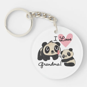 Panda Bears I Love Grandma Keychain