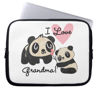 Panda Bears I Love Grandma Laptop Sleeve