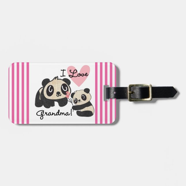 Panda Bears I Love Grandma Luggage Tag (Front Horizontal)