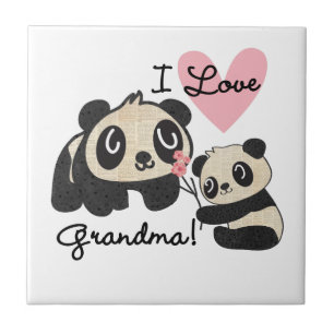 Panda Bears I Love Grandma Tile