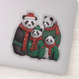 Panda Bears in Sweaters Sticker