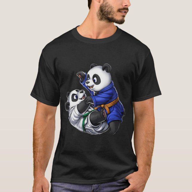 Panda Bears Jiu-Jitsu Wrestlers T-Shirt (Front)