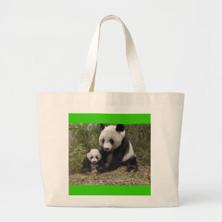 Panda bears large tote bag